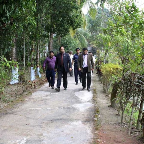 Divisional Commissioner Chittagong, DC Noakhali and other GOB officials are visiting different development project at DUS campus, Hatiya on 2nd December, 2015