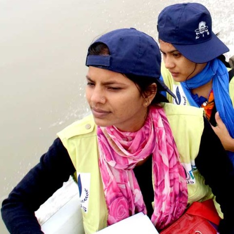 On request DUS volunteers support survey/ study work for guests by speed boats and country boats around Hatiya Island