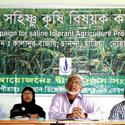 Campaigning for usage of saline resistant cropping at DUS branch office located at Kaladur village Chanandi union, Hatiya