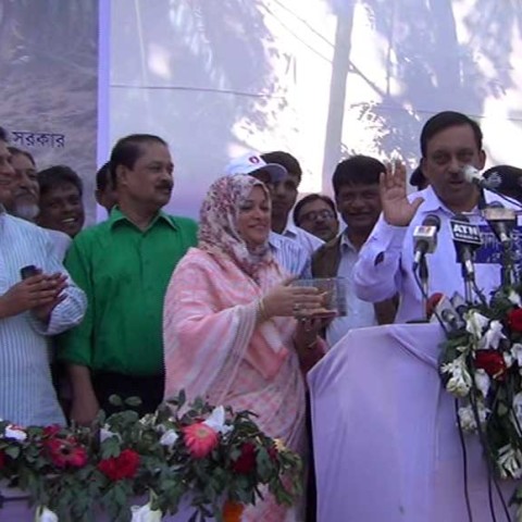 Home Minister Mr. Asaduzzaman Khan Kamal addressing civil society at the inaugural ceremony of Radio Sagor dwip on 12 Nov, 2015. He praised DUS intervention for socio-economic development and environment management for last four decades in coastal areas of Bangladesh